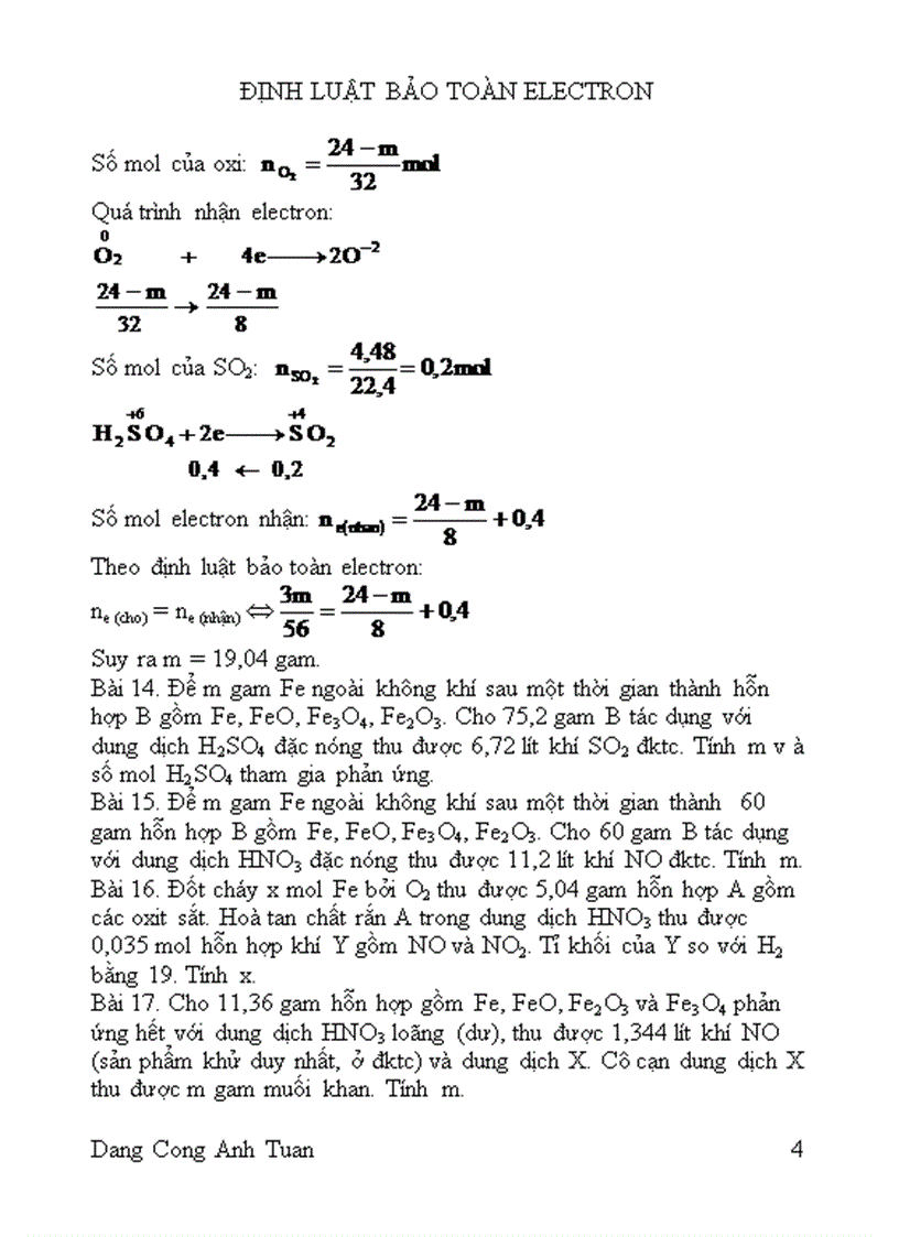 image for page Định luật bảo toàn electron