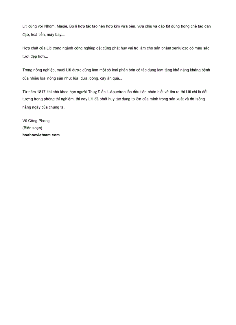 image for page Đọc thêm về Liti