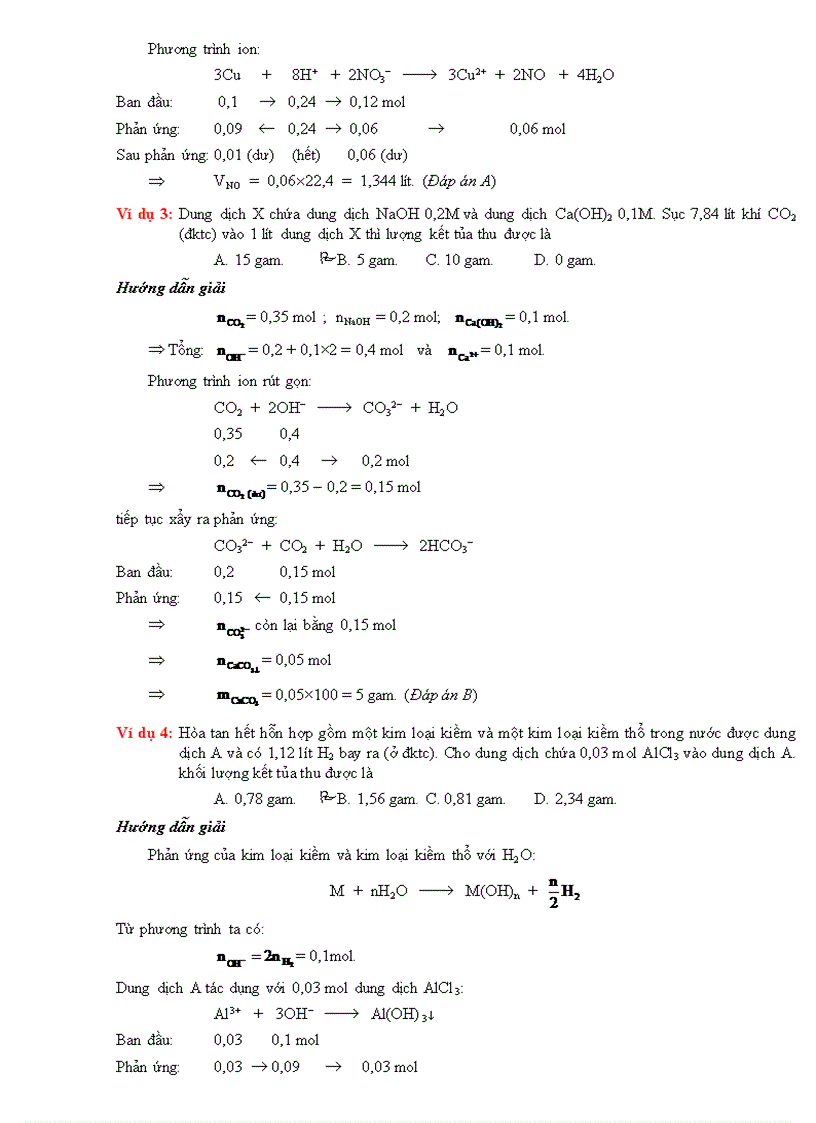 Giai bai tap theo Phuong Phap Ion electron