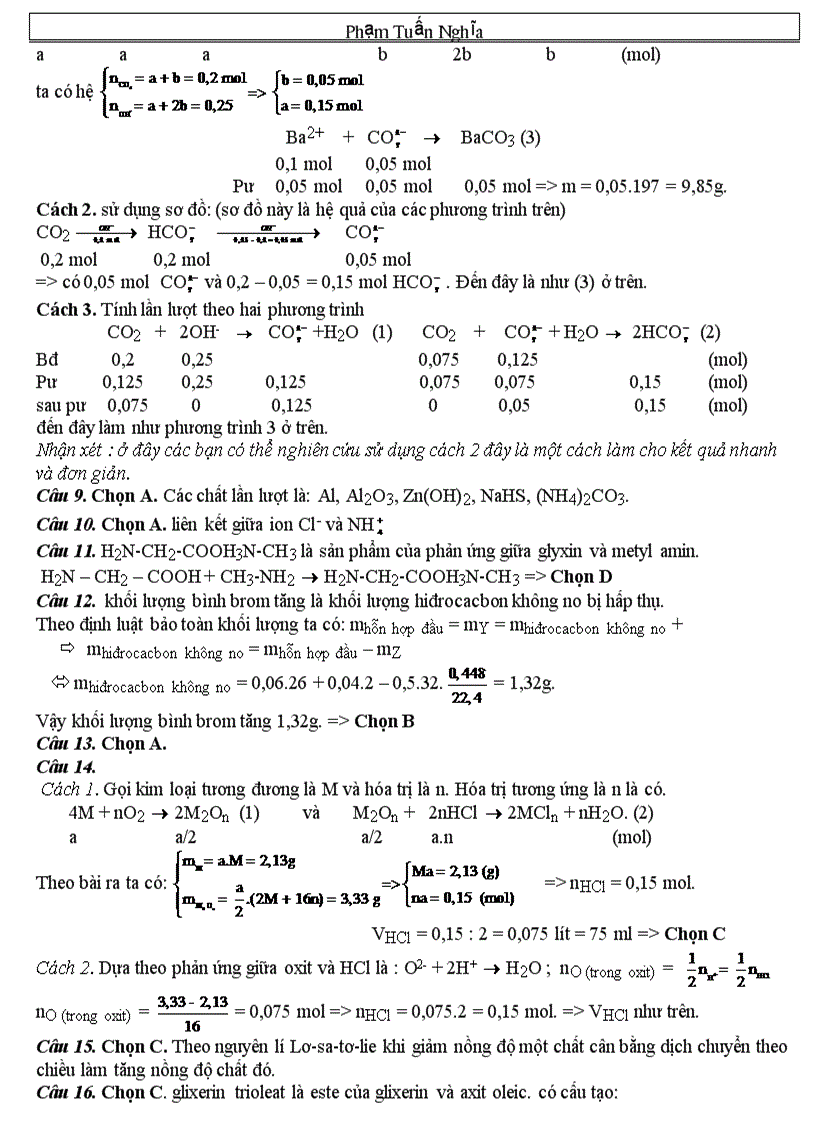 Giải chi tiết đề đại học khối A 2008