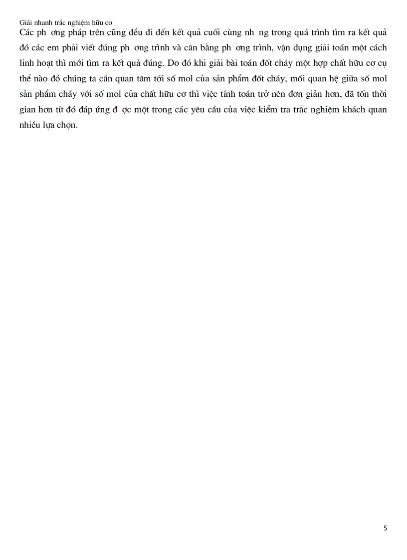 image for page Giải nhanh trắc nghiệm hữu cơ pp mối quan hệ mol cò h2o