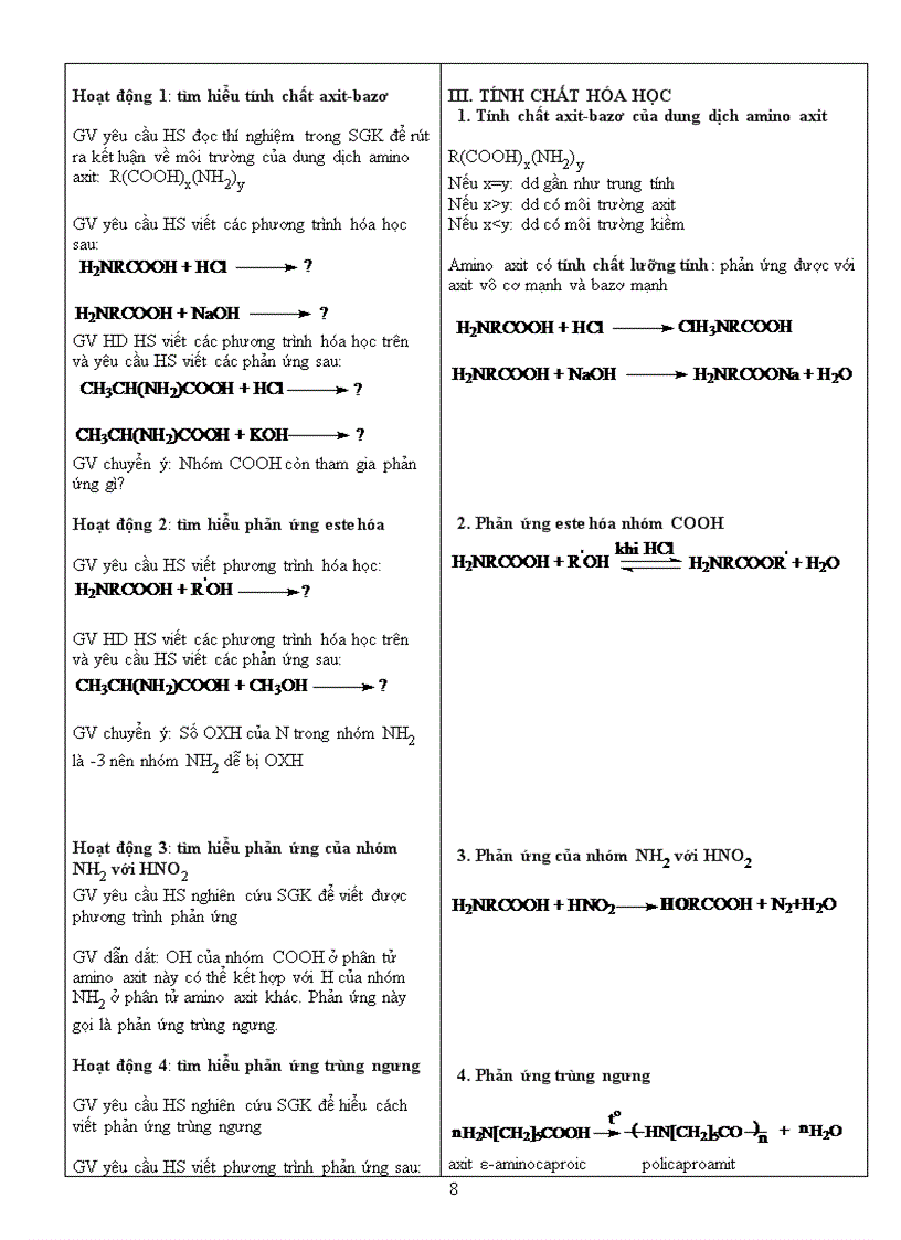 image for page Giáo án 12 nâng cao chương amin amino axit protein