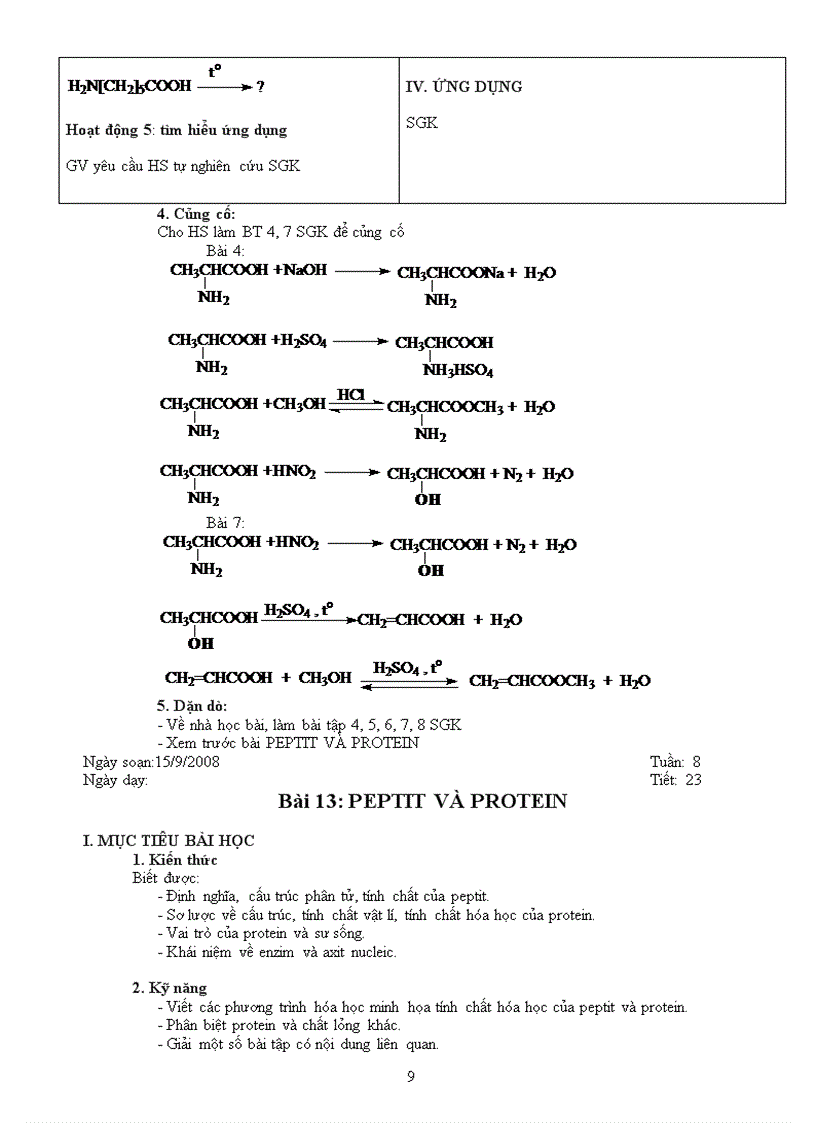 image for page Giáo án 12 nâng cao chương amin amino axit protein