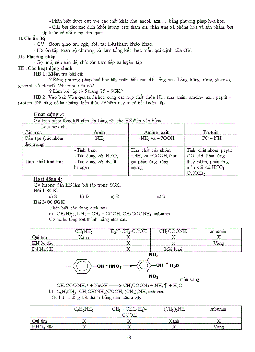 image for page Giáo án 12 nâng cao chương amin amino axit protein