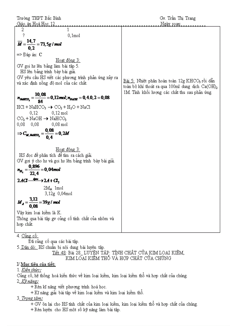 image for page Giáo án chương 6 Hóa 12 cb theo chuẩn kiến thức
