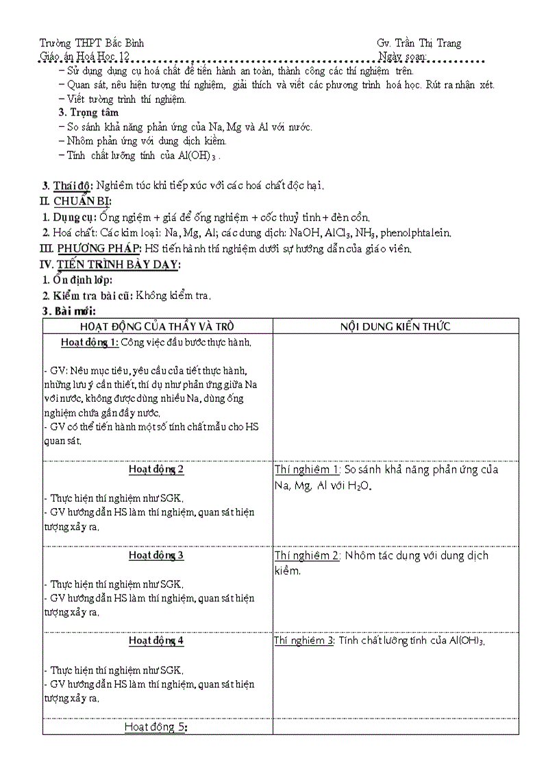 image for page Giáo án chương 6 Hóa 12 cb theo chuẩn kiến thức