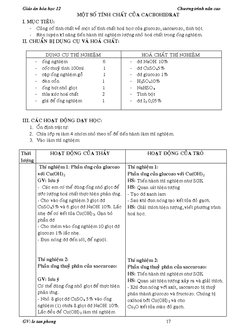 image for page Giáo án hóa 12 chương trình mới hay