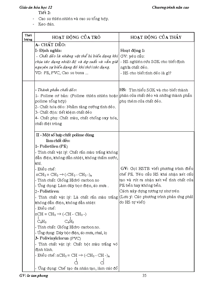 image for page Giáo án hóa 12 chương trình mới hay
