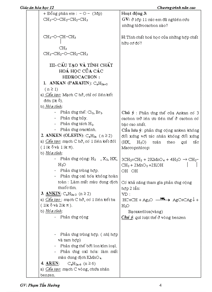 image for page Giao an hoa 12 chuong trinh moi hoc ki 1