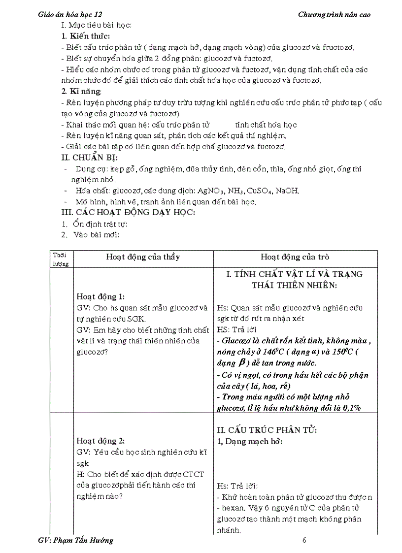 image for page Giao an hoa 12 chuong trinh moi hoc ki 1