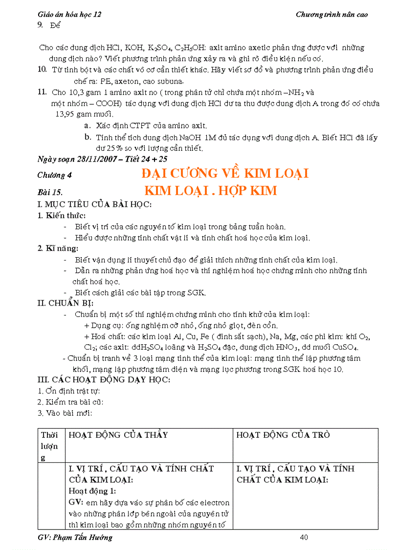 image for page Giao an hoa 12 chuong trinh moi hoc ki 1