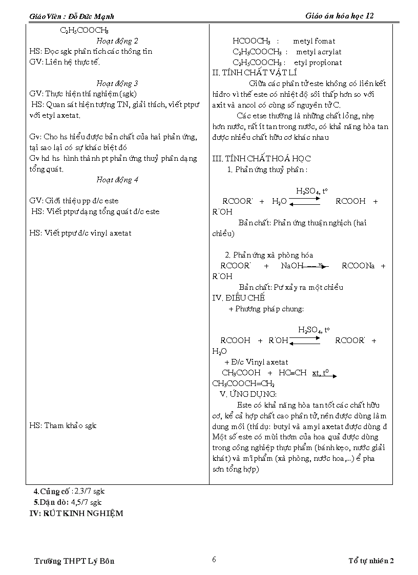 image for page Giao an hóa 12 day du