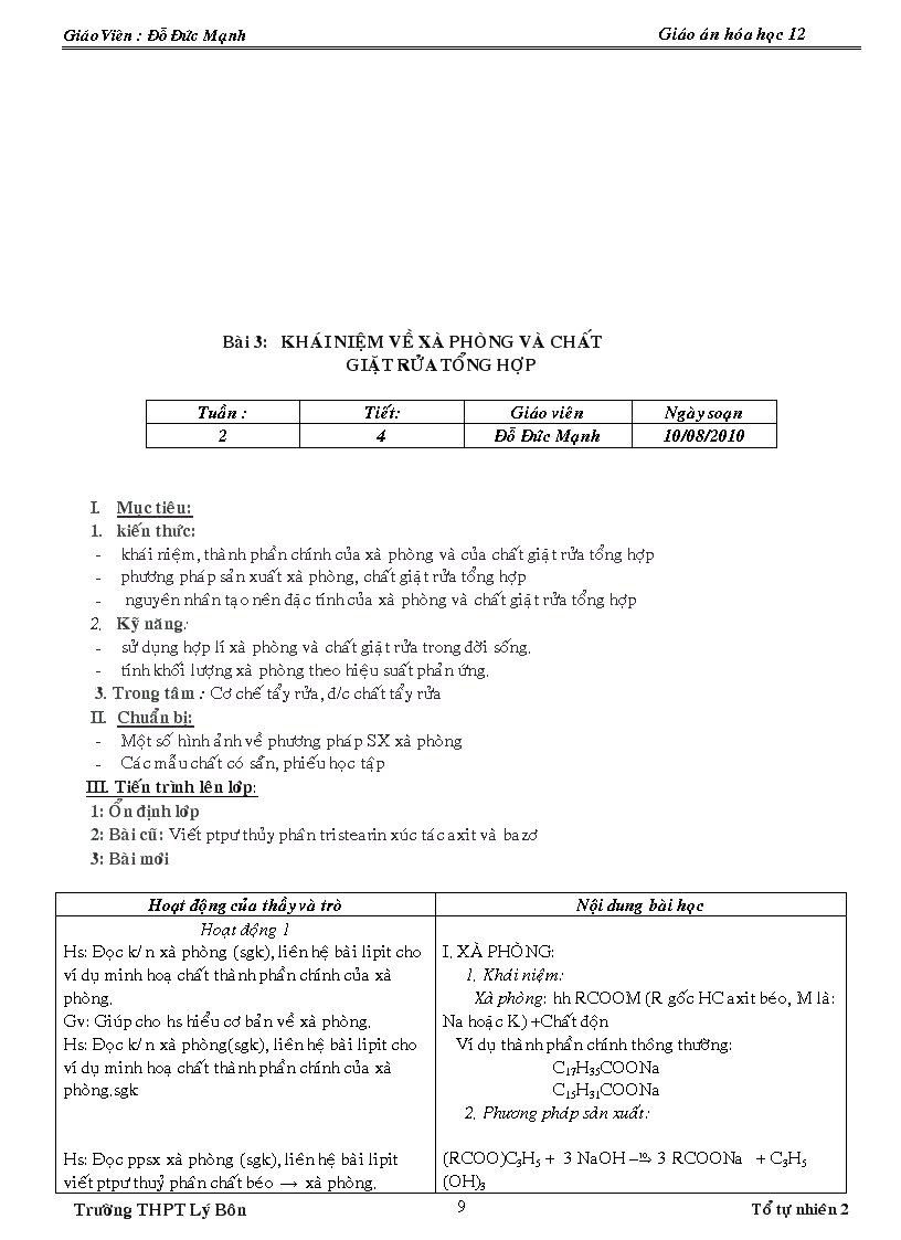 image for page Giao an hóa 12 day du