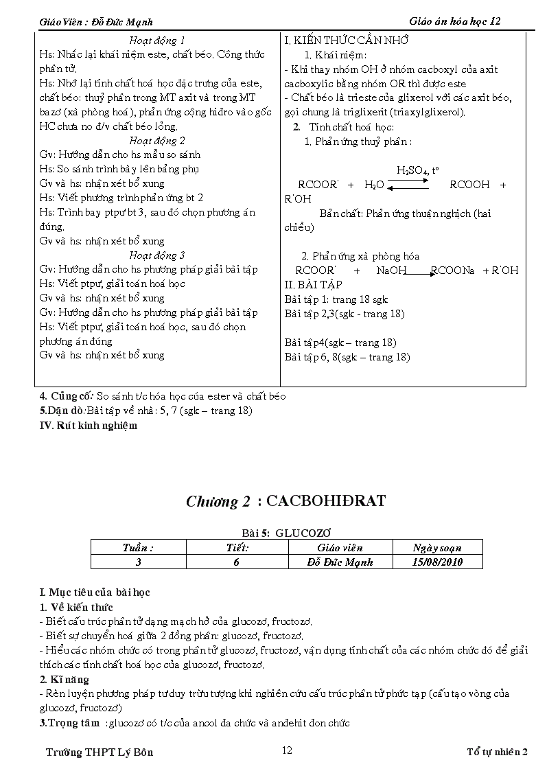 image for page Giao an hóa 12 day du