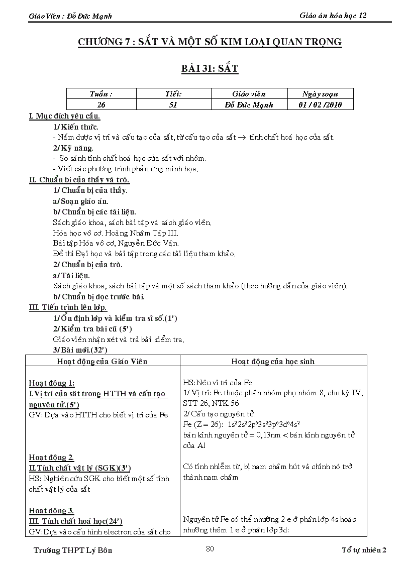 image for page Giao an hóa 12 day du