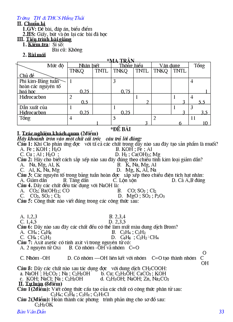 image for page Giáo án hóa 9 chương 5 Dẫn xuất của HC