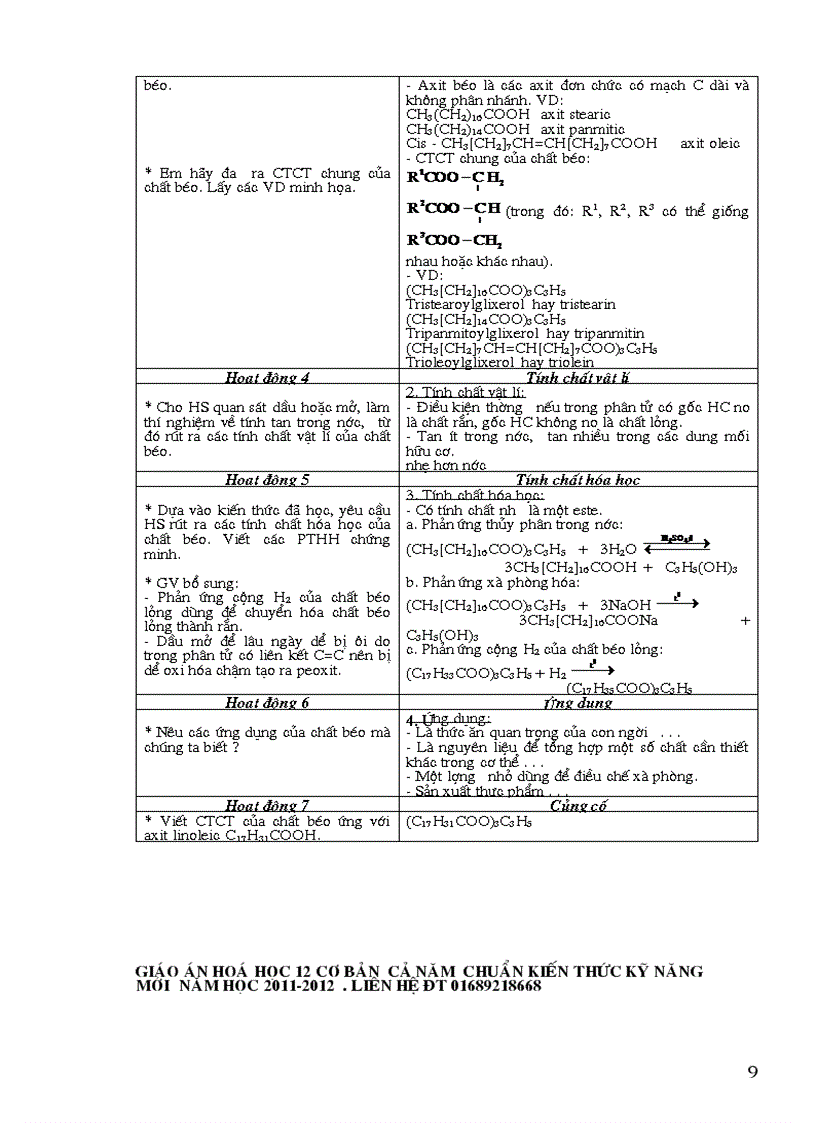 image for page Giáo án Hóa học 12 chuẩn kiến thức cơ bản