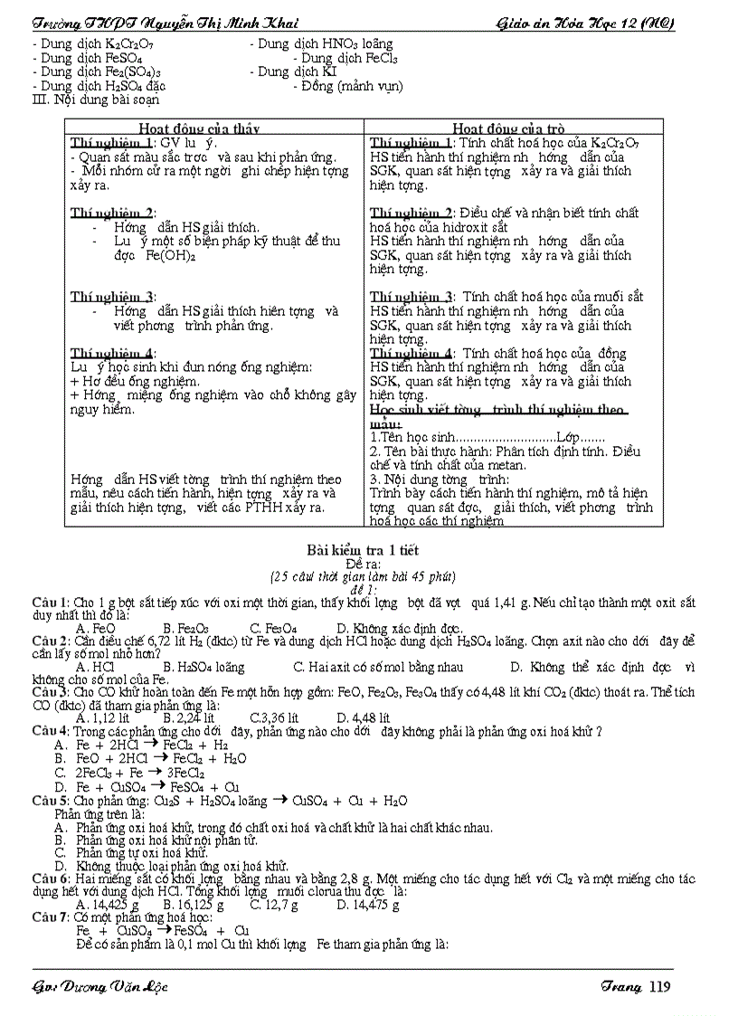 image for page Giáo án Hóa học 12 NC