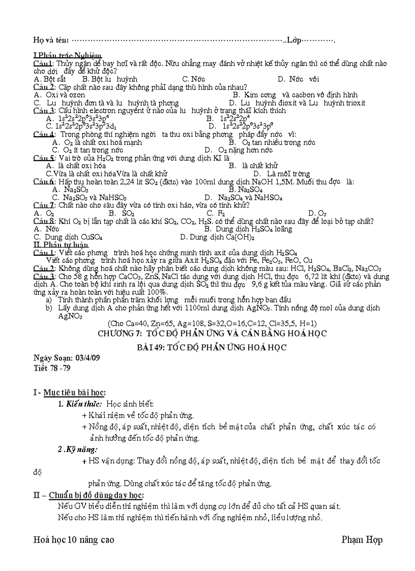 image for page Giáo án tốc độ phản ứng 10 nâng cao