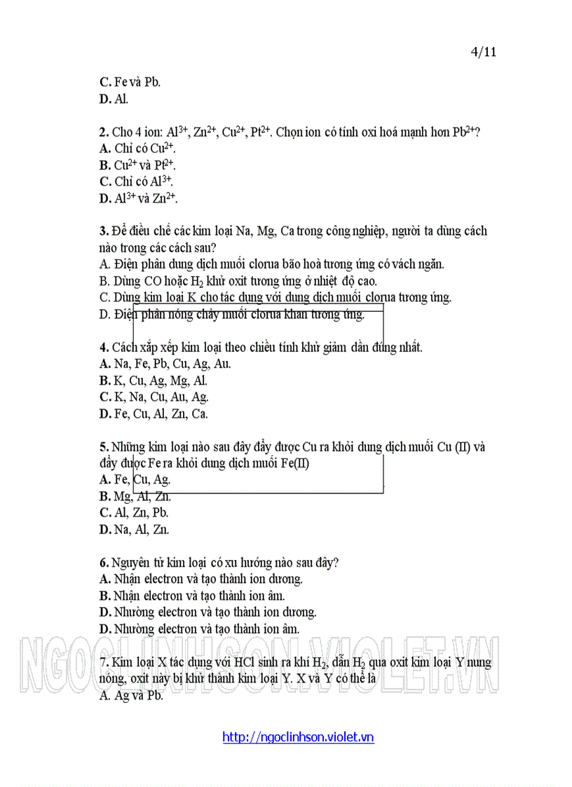 image for page H12 Polime Câu hỏi trắc nghiệm ôn tập thi kiểm tra Hóa học 12 Học kỳ I