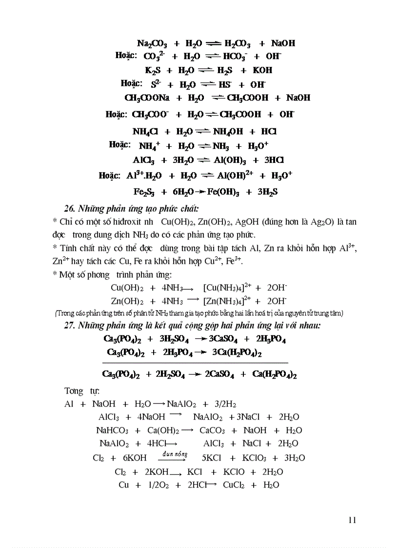image for page Hệ thống kiến thức Hóa Vô cơ bằng phương trình