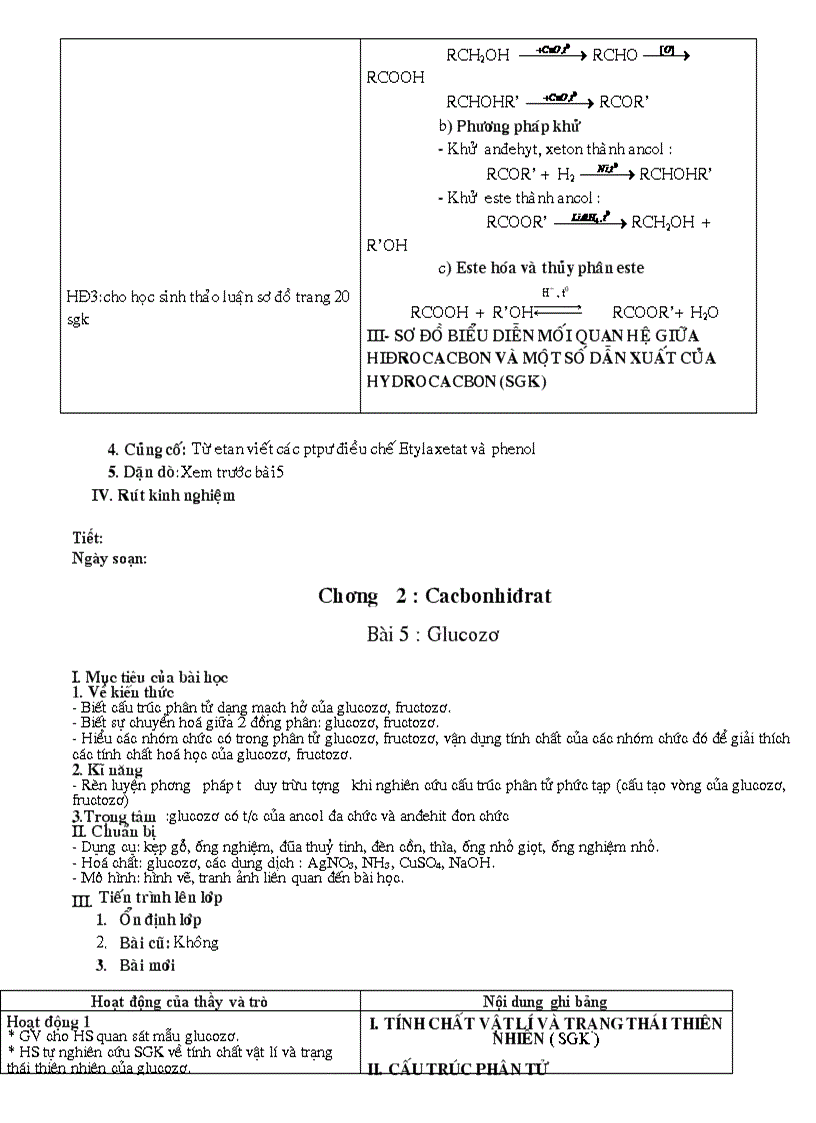 image for page Hoa 12 Giao an nang cao