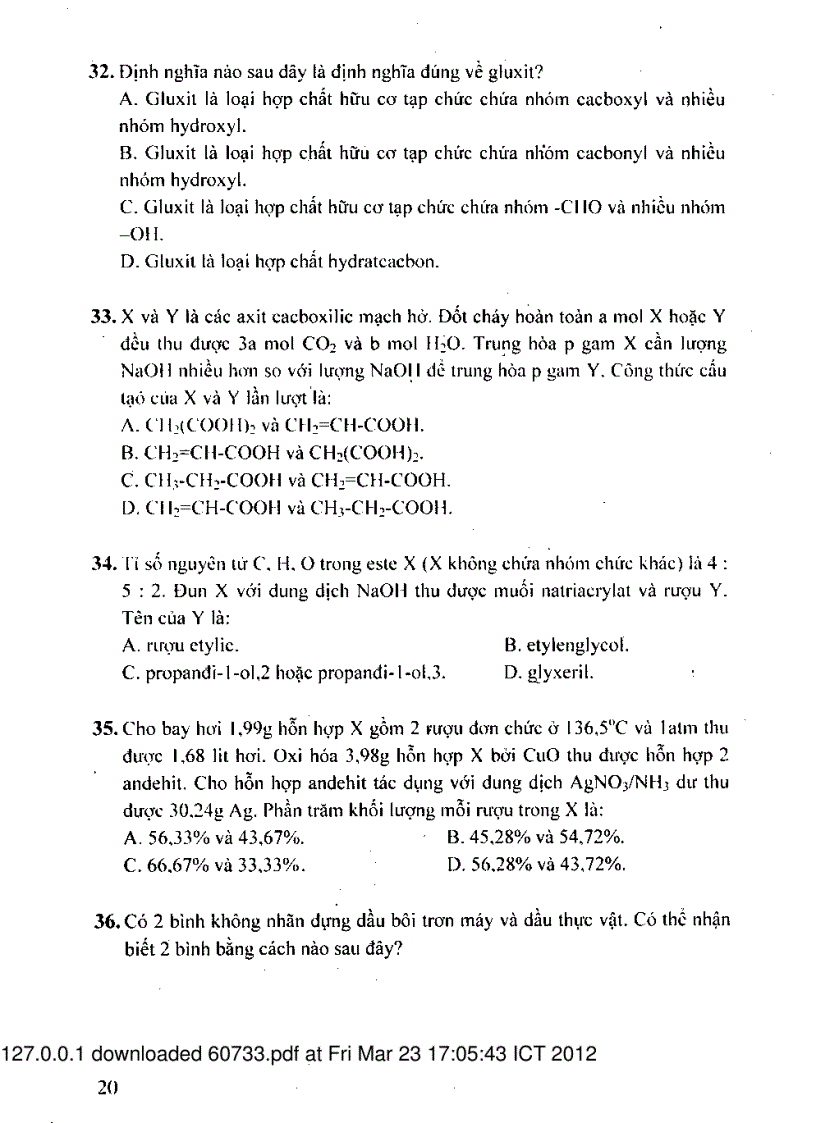 image for page Hóa 20 đề đ a ôn thi tnpt lt đh 2012