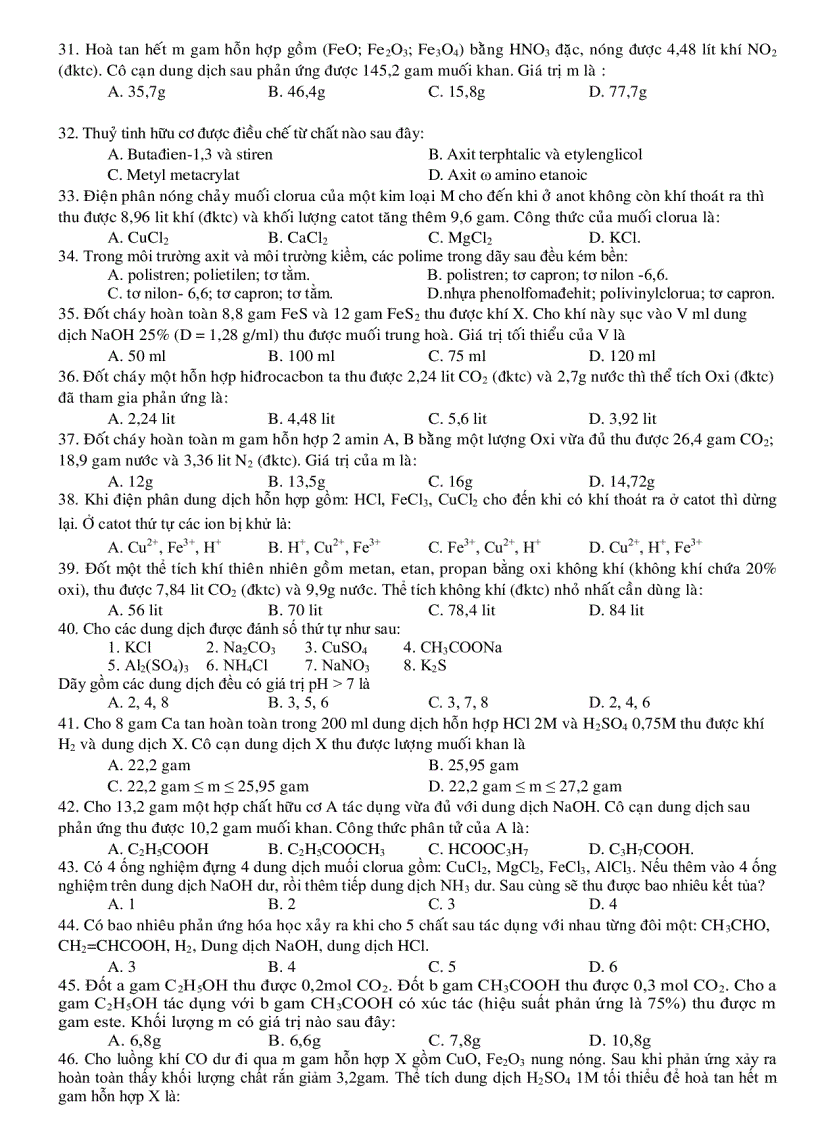 image for page Hóa đề lt đh cđ