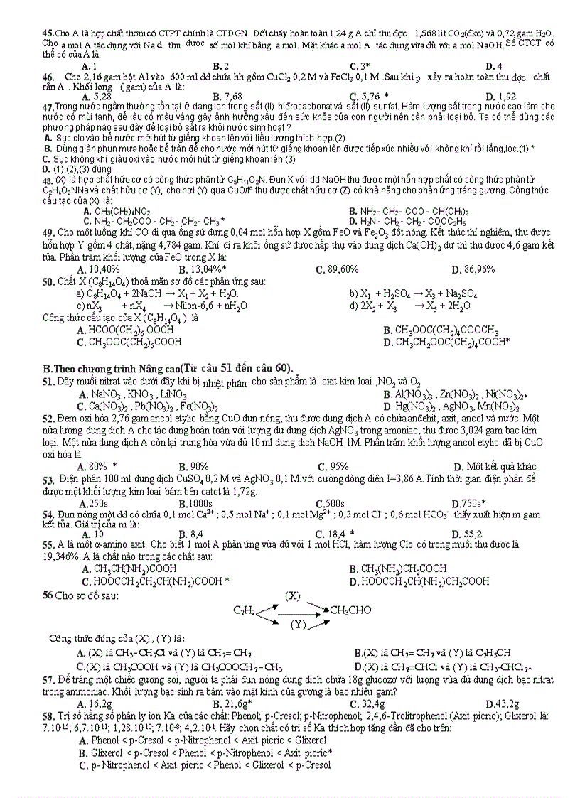 image for page Hóa thi thử TN ĐH số 10