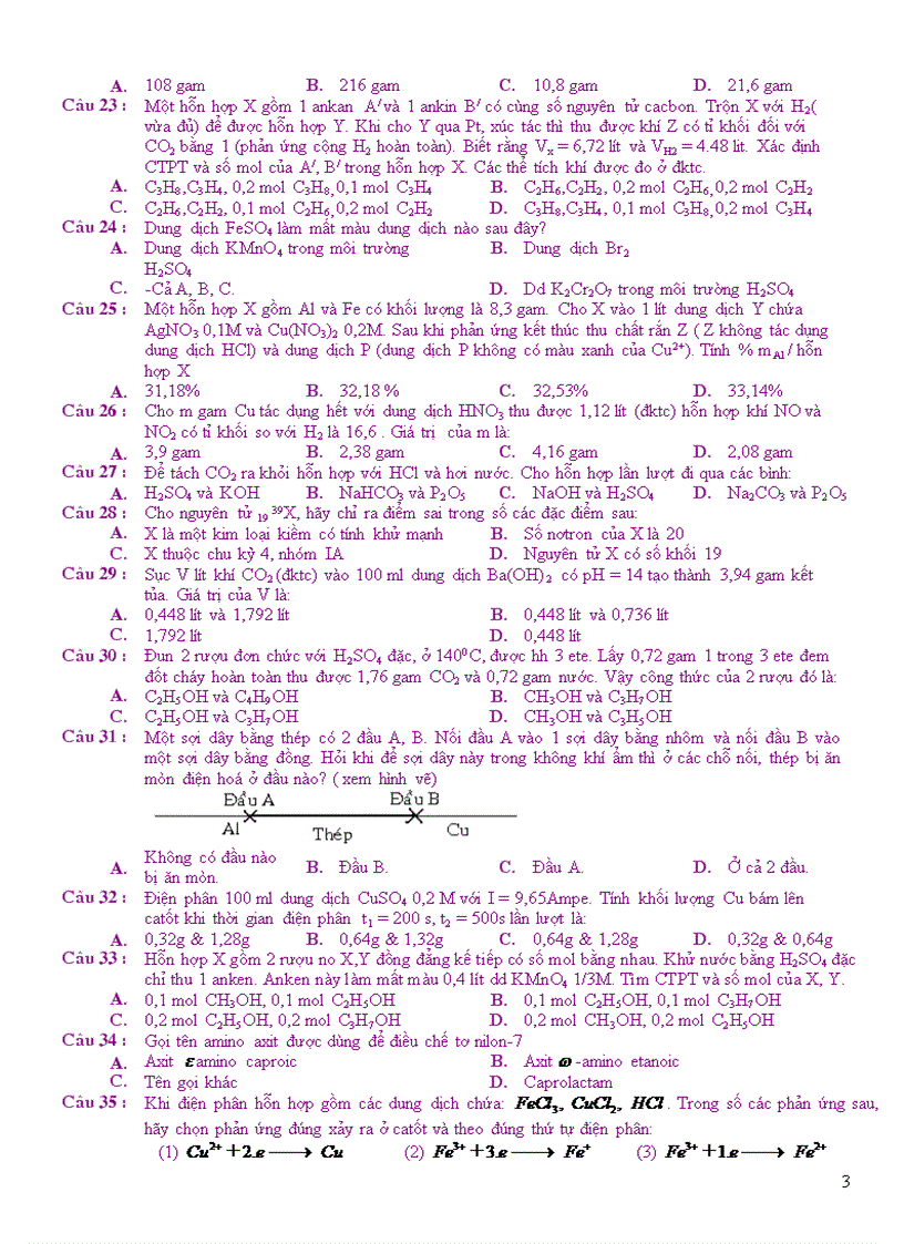 image for page Hóa thi thử TN ĐH số 12