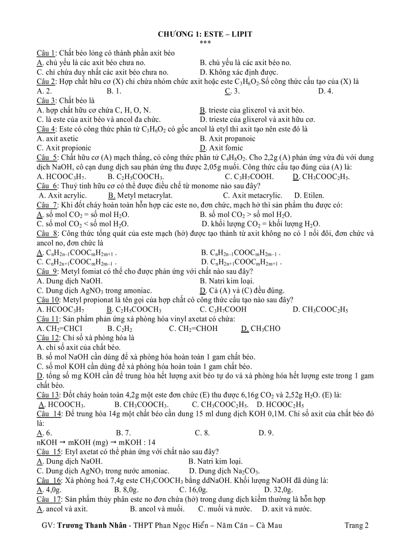 image for page Hoa12 tài liệu ôn thi