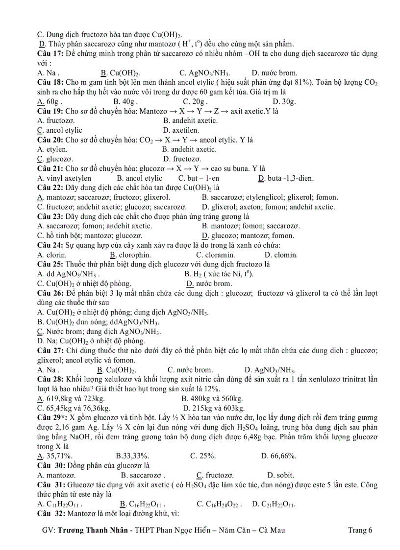 image for page Hoa12 tài liệu ôn thi