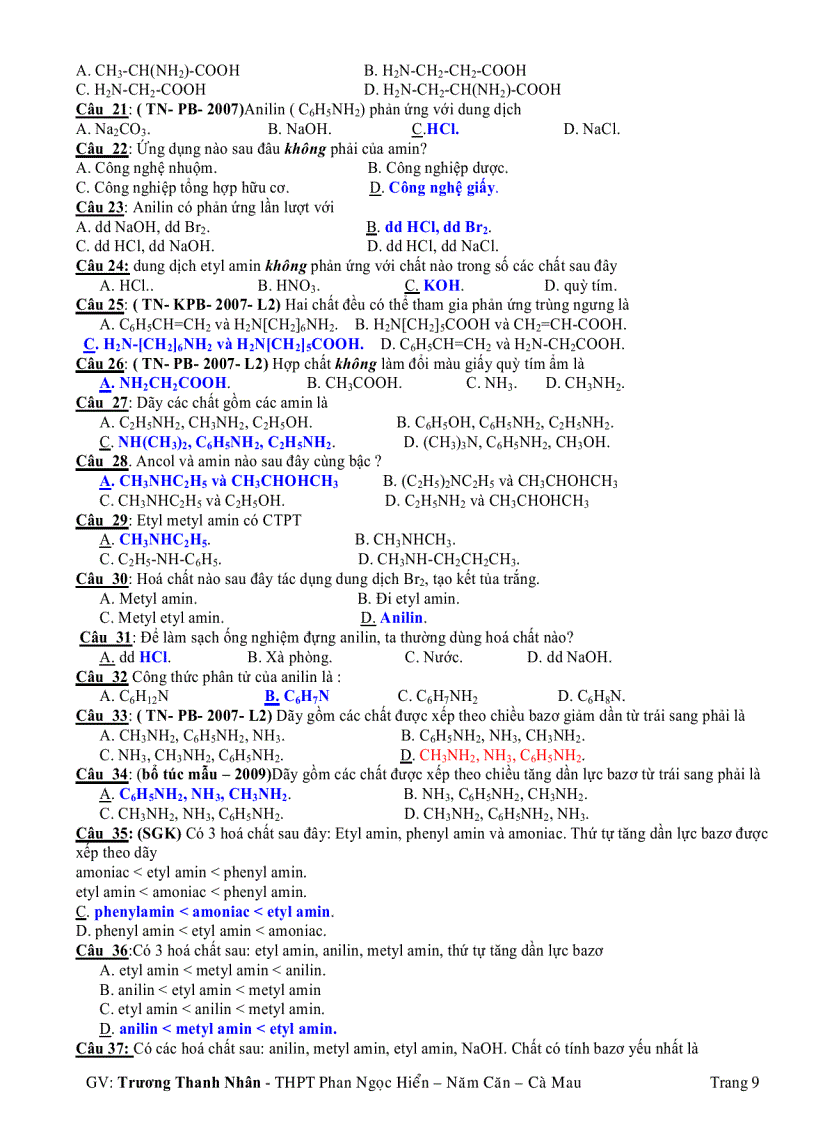 image for page Hoa12 tài liệu ôn thi