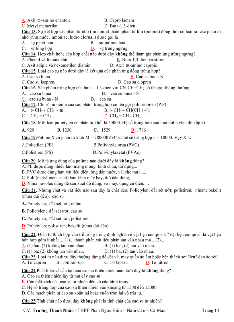 image for page Hoa12 tài liệu ôn thi