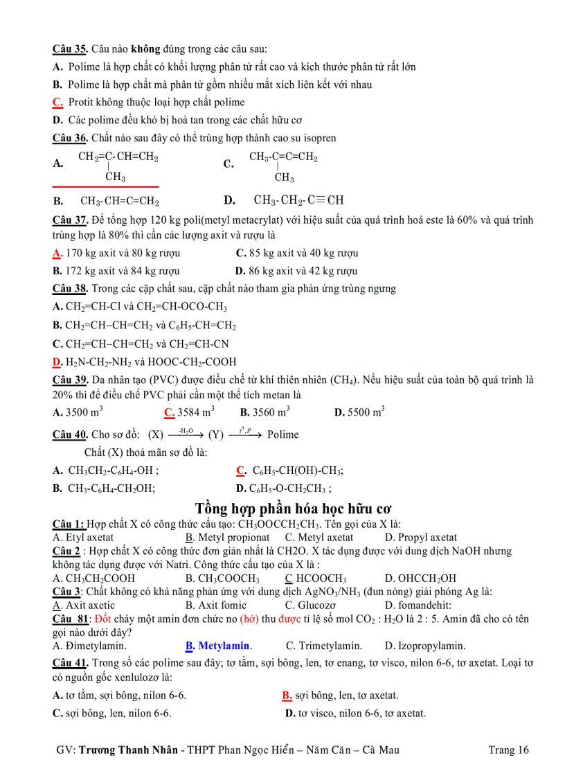 image for page Hoa12 tài liệu ôn thi