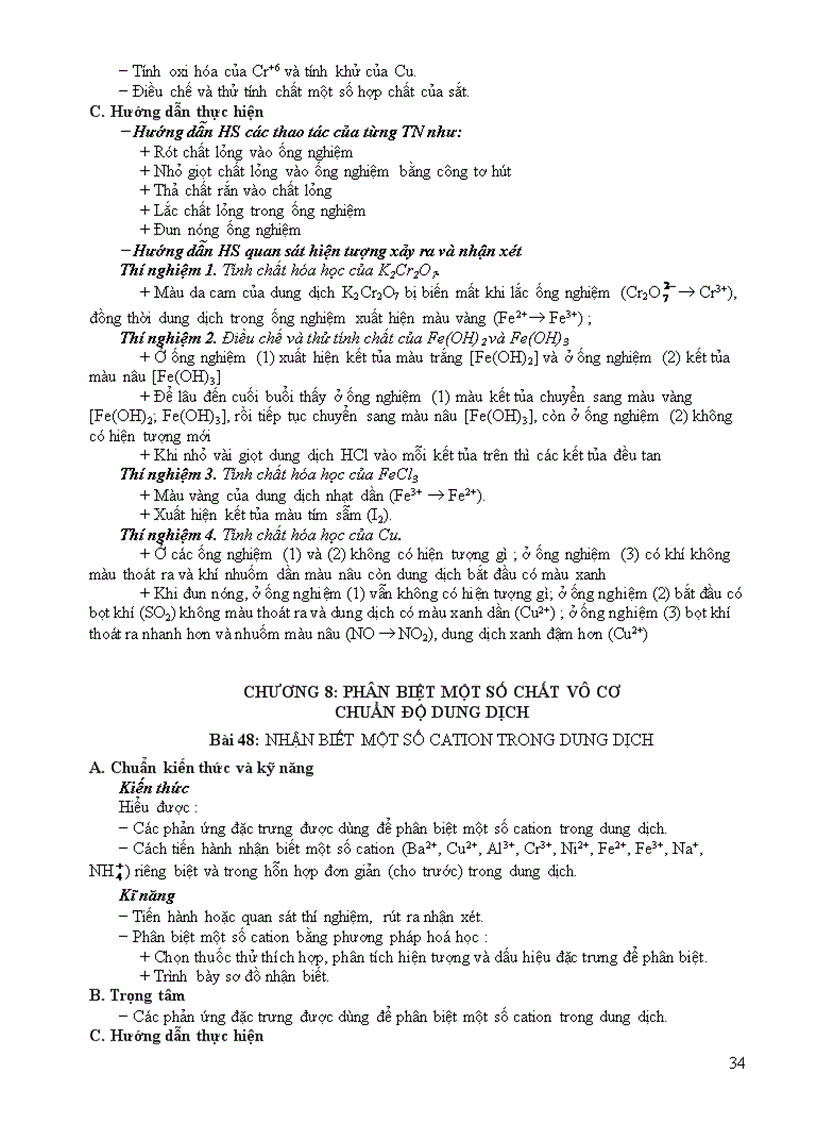 image for page Hướng dẫn thực hiện chuẩn KTKN Hóa 12 nâng cao