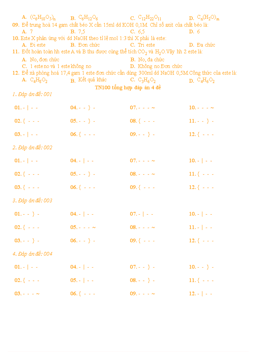 image for page Kiểm tra 15 phút phần este