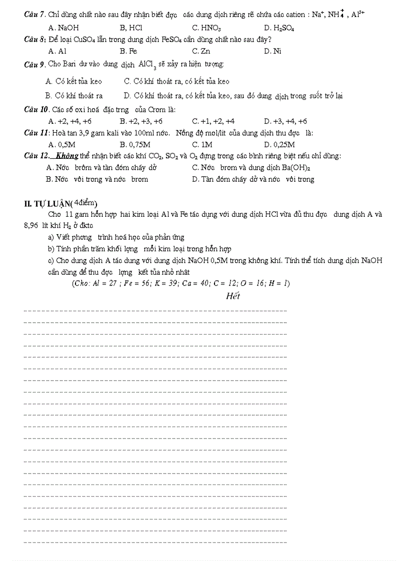 image for page Kiểm tra học kì II lớp 12