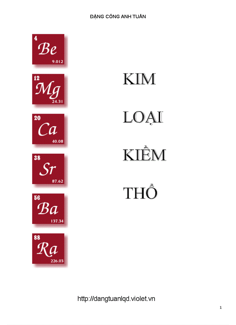 Kim loại kiềm thổ