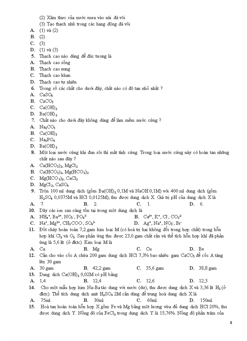 image for page Kim loại kiềm thổ