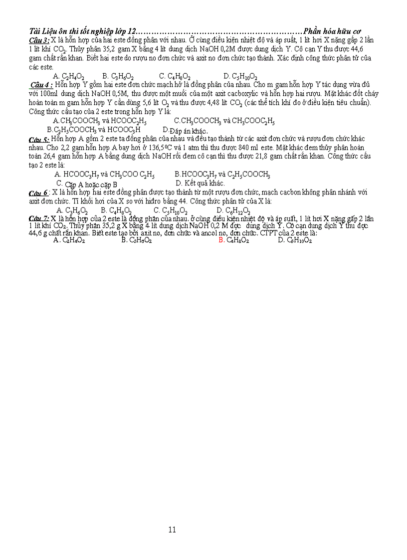 image for page Kinh nghiêm giải bài tập este