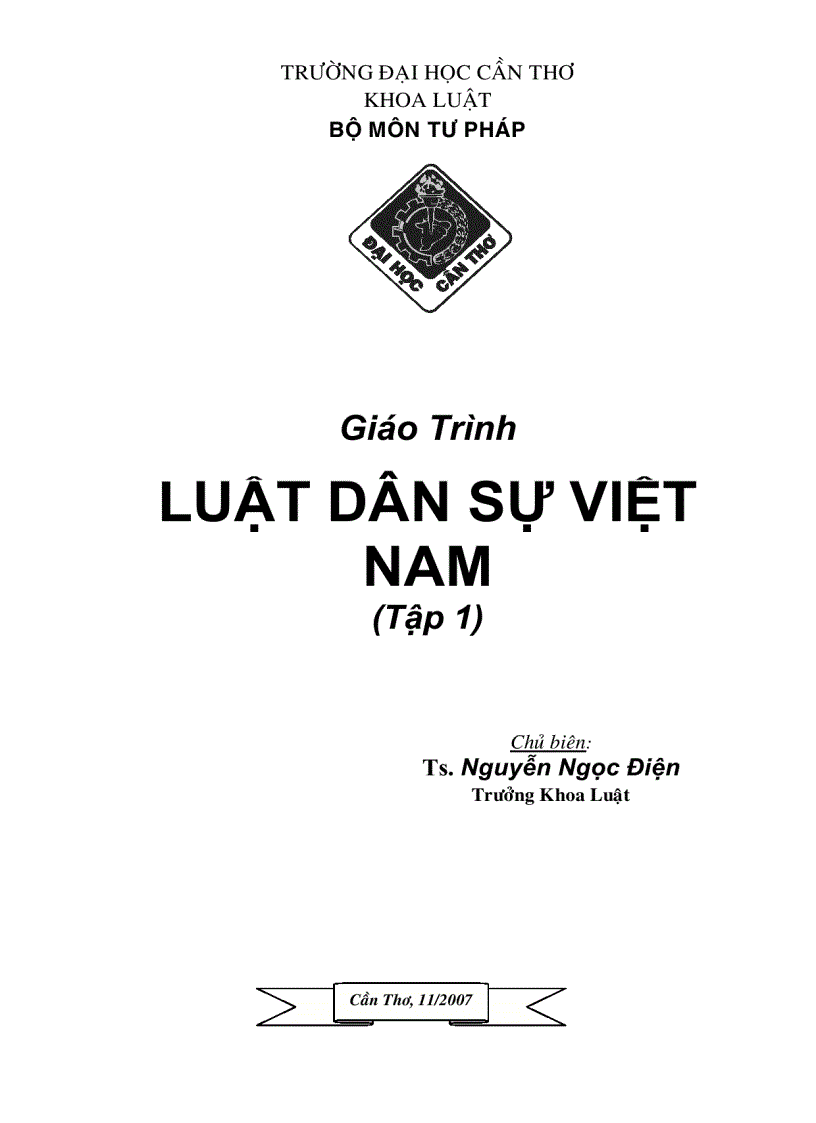 Luật dân sự Việt Nam Tập 1