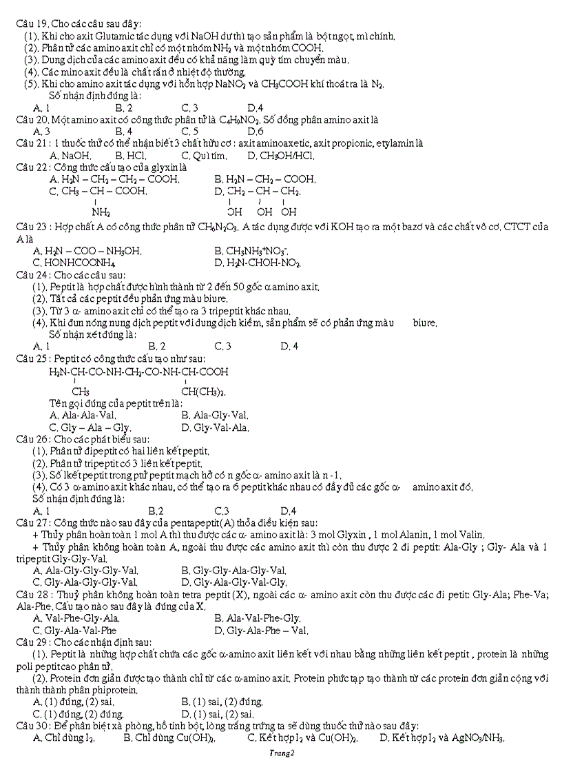 image for page Ly thuyet va bai tap trac nghiem chuong amin aminoaxit