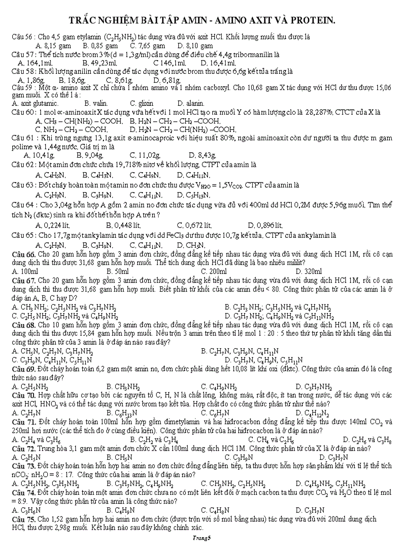image for page Ly thuyet va bai tap trac nghiem chuong amin aminoaxit