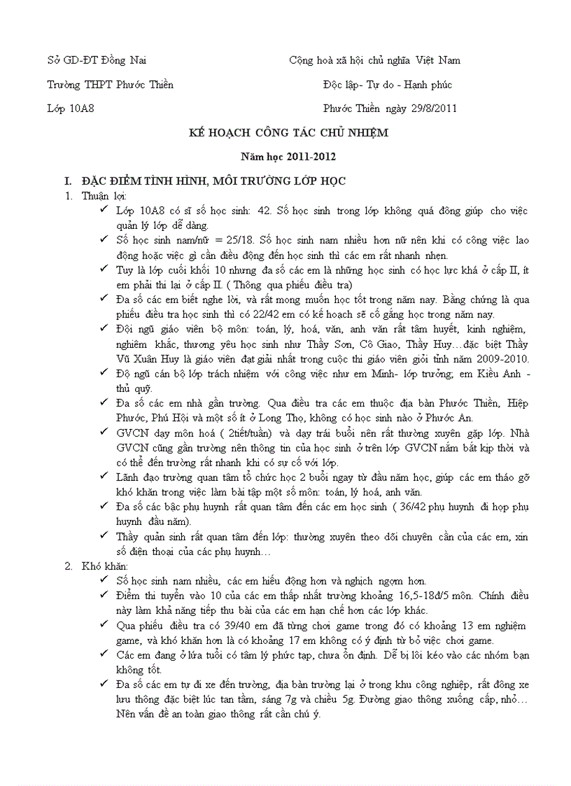 image for page Mẫu kế hoạch chủ nhiệm của bộ