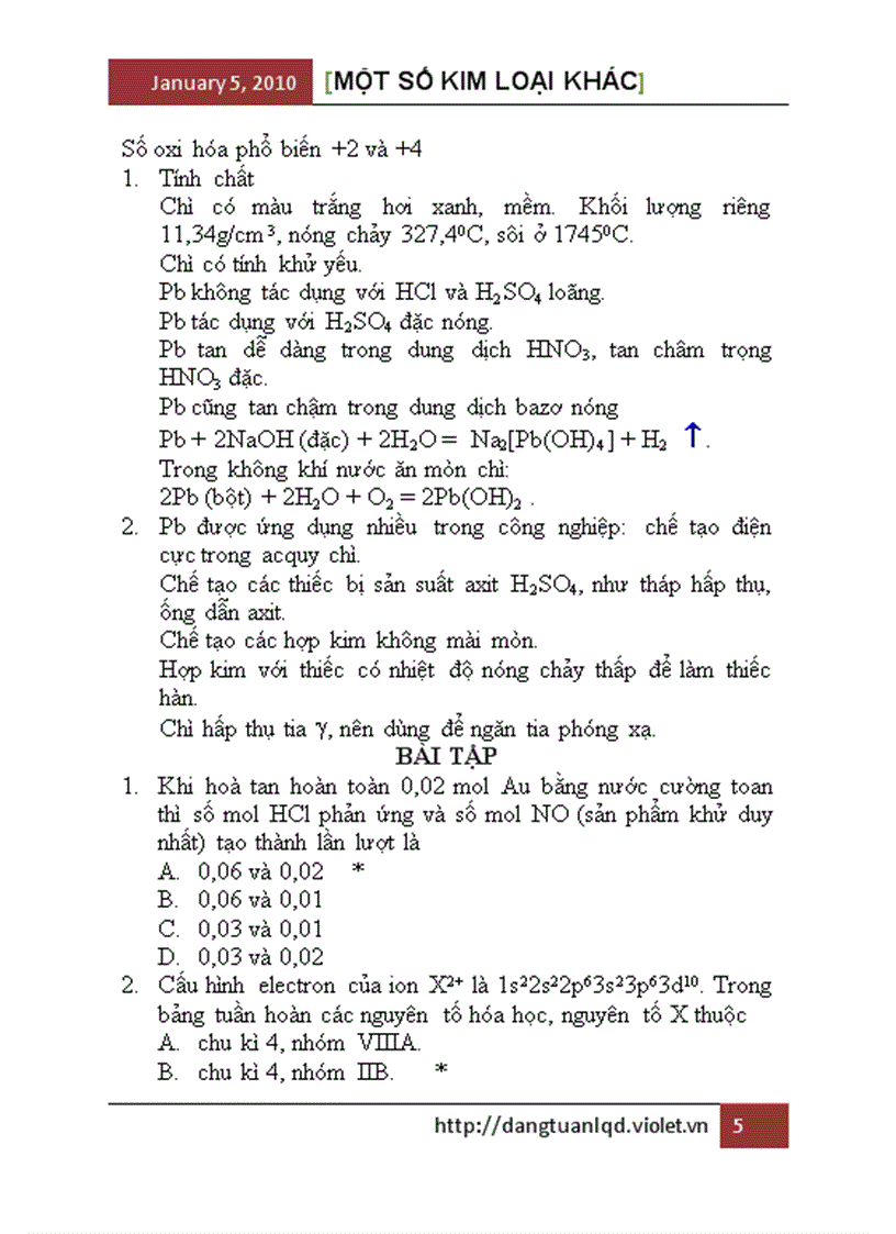 image for page Mot so kim loai khac