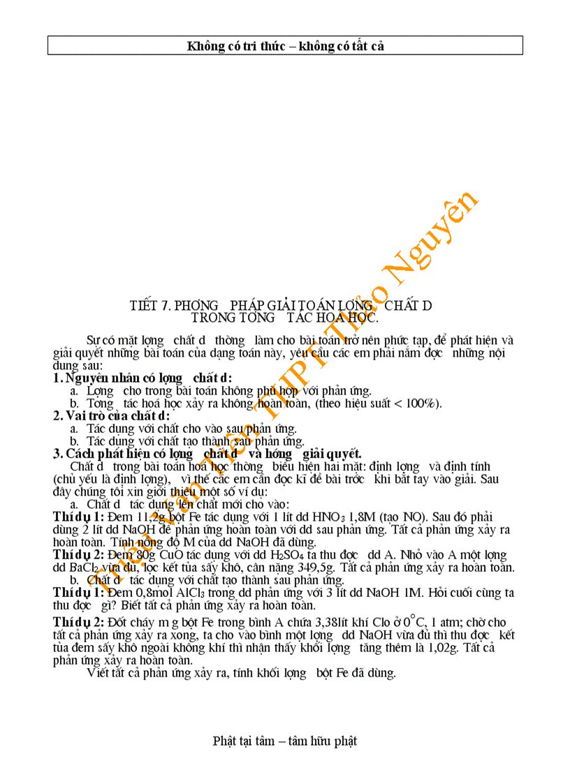 image for page Một số phương pháp giải nhanh trắc nghiệm