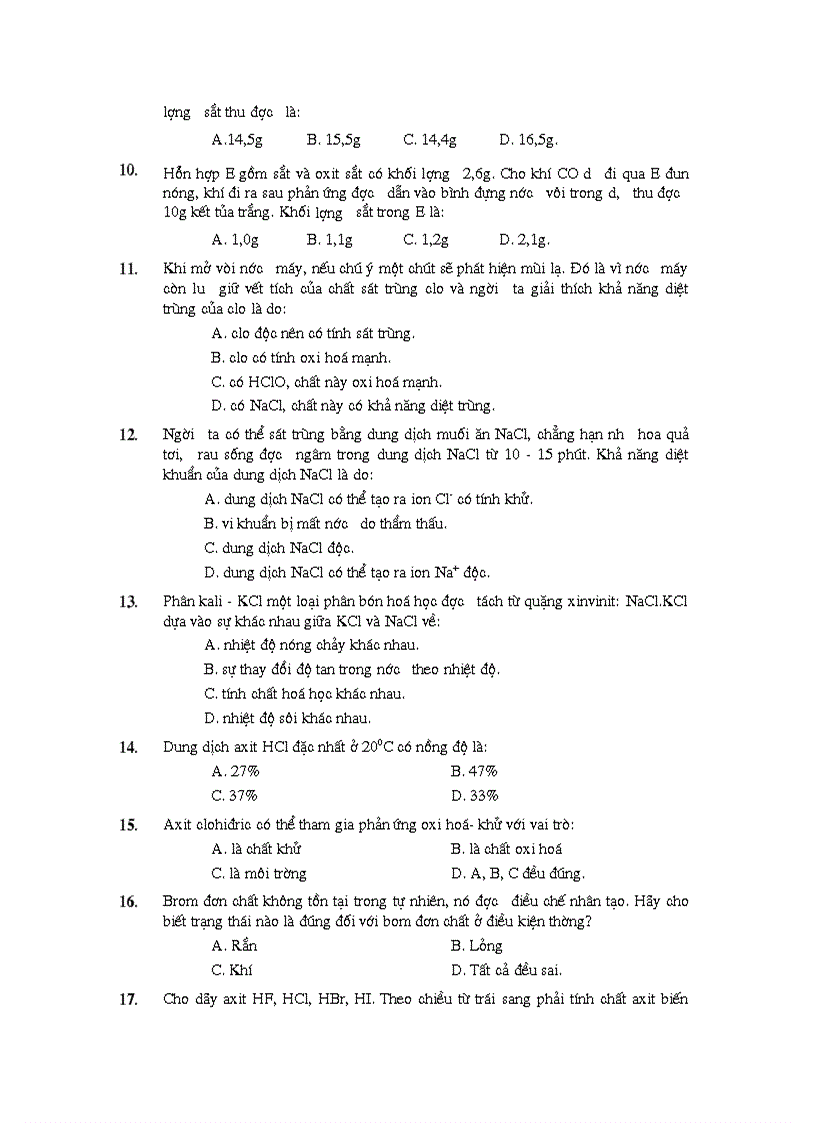 image for page Ngân hàng câu hỏi ôn thi tn đh cđ