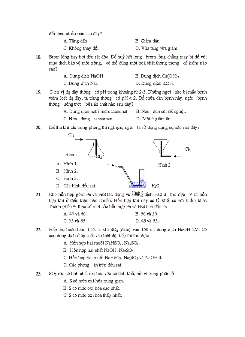 image for page Ngân hàng câu hỏi ôn thi tn đh cđ