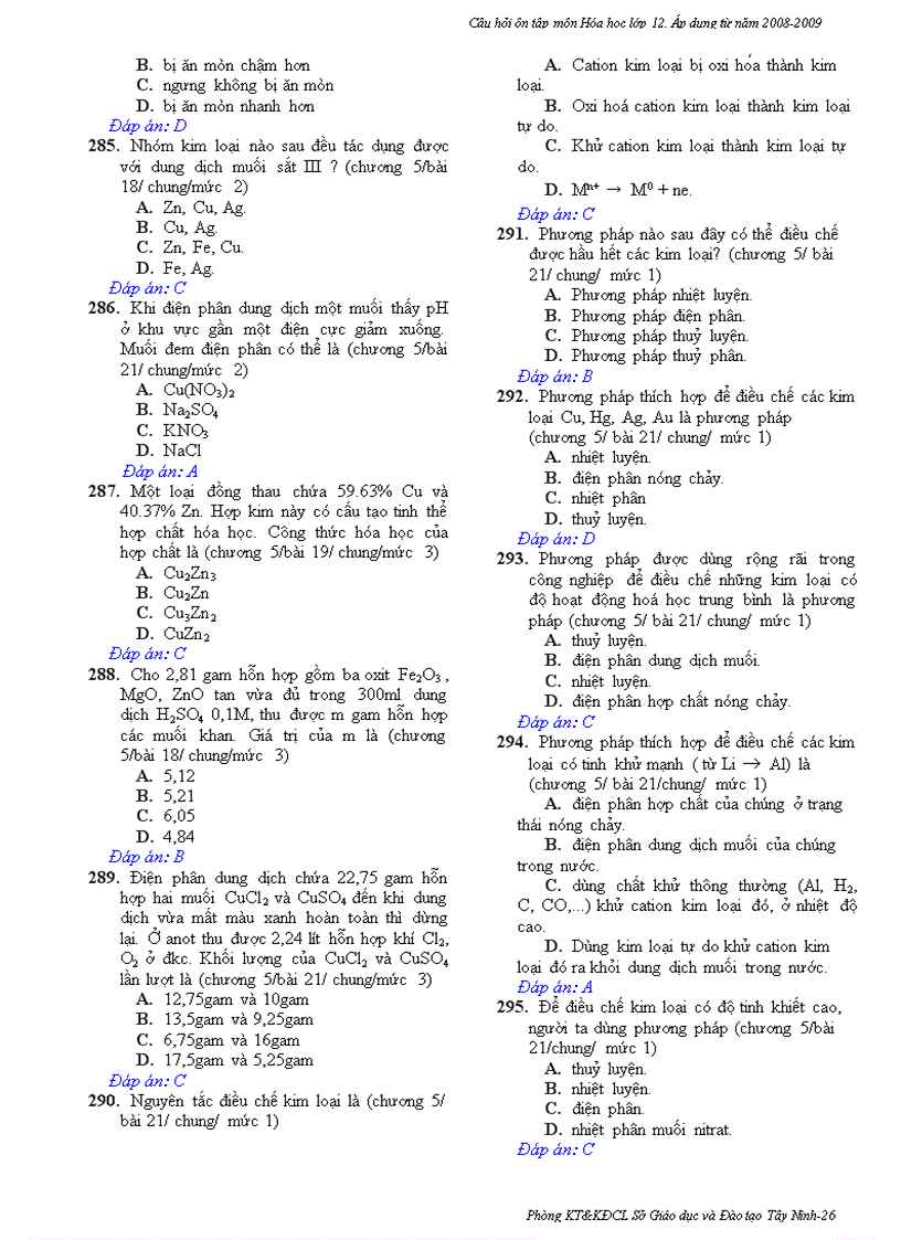 image for page Ngan hang cau hoi trac nghiem